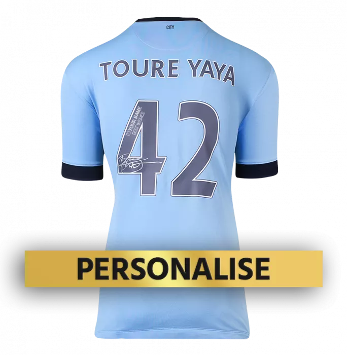 PRE-ORDER Yaya Toure Signed and Personally Dedicated Manchester City Home Shirt