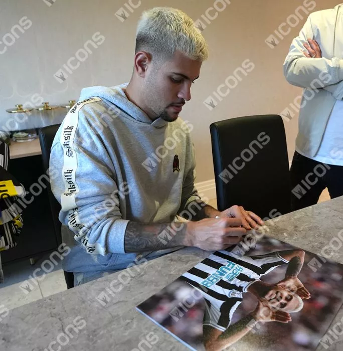 Premium Framed Bruno Guimarães Signed Newcastle United Photo: Geordie Legend