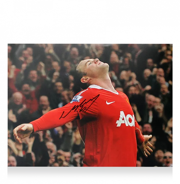 Premium Framed Wayne Rooney Signed Manchester United Photo: Over Head Kick Celebration