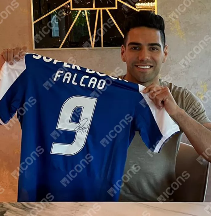 Radamel Falcao Back Signed 2017-18 FC Porto Home Shirt In Classic Frame