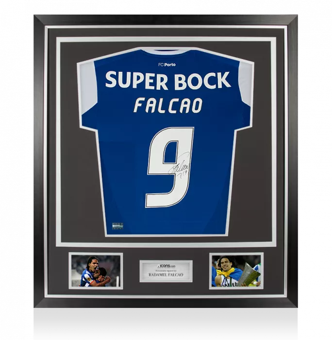 Radamel Falcao Back Signed 2017-18 FC Porto Home Shirt In Classic Frame