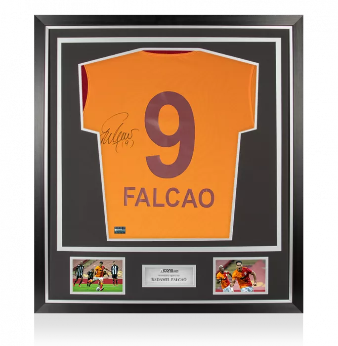 Radamel Falcao Back Signed Galatasaray 2020-21 Home Shirt In Classic Frame