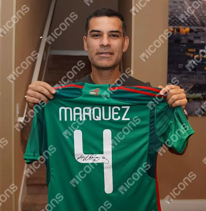 Rafael Marquez Back Signed Mexico Modern Home Shirt With Fan Style Numbers In Classic Frame