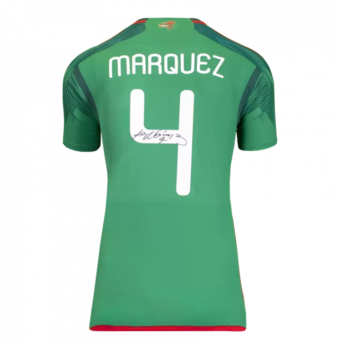 Rafael Marquez Back Signed Mexico Modern Home Shirt With Fan Style Numbers In Classic Frame