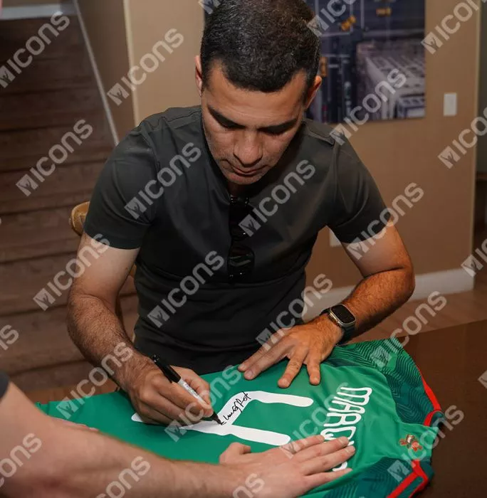 Rafael Marquez Back Signed Mexico Modern Home Shirt With Fan Style Numbers In Hero Frame: Copa América Edition