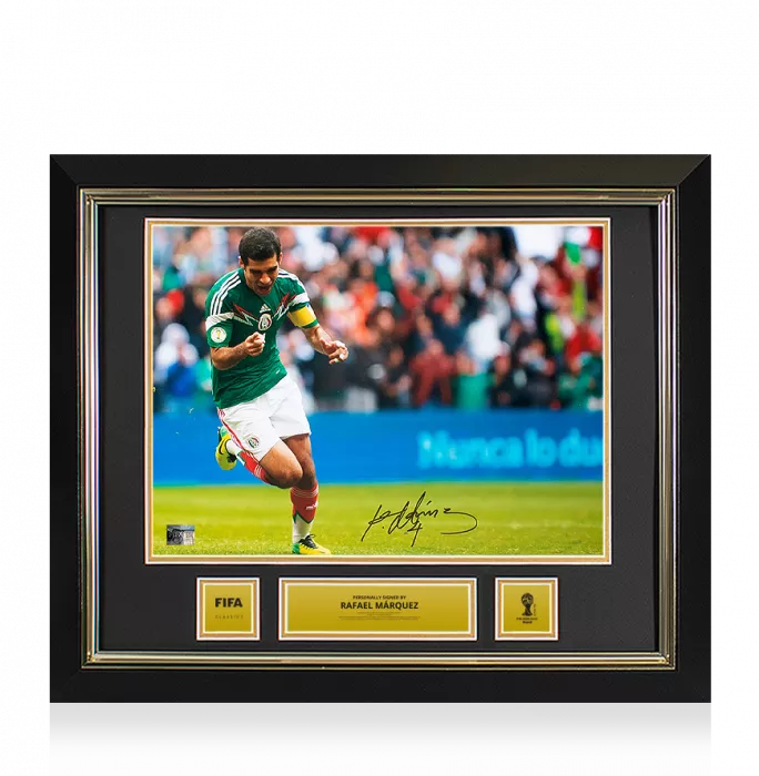Rafael Marquez Official 2014 FIFA World Cup™ Signed and Framed Mexico Photo: Azteca Goal vs New Zealand