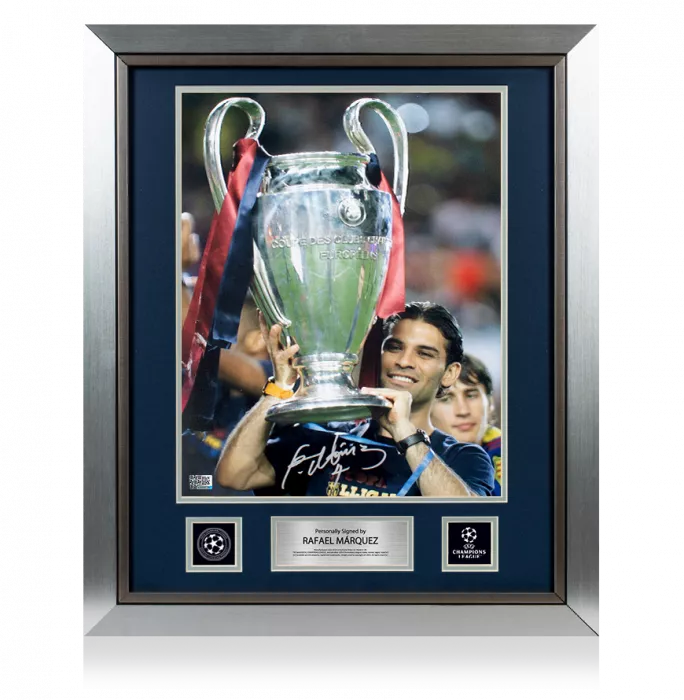 Rafael Marquez Official UEFA Champions League Signed and Framed FC Barcelona Photo: 2009 UEFA Champions League Winner