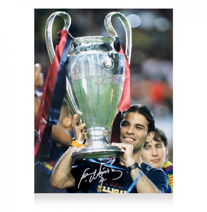 Rafael Marquez Signed FC Barcelona Photo In Black Wooden Frame: 2009 UEFA Champions League Winner