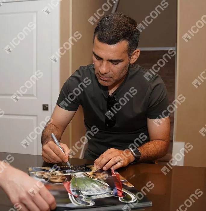 Rafael Marquez Signed FC Barcelona Photo In Black Wooden Frame: 2009 UEFA Champions League Winner