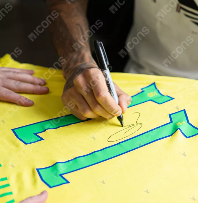 Raphinha Back Signed Brazil 2022-23 Home Shirt In Deluxe Packaging