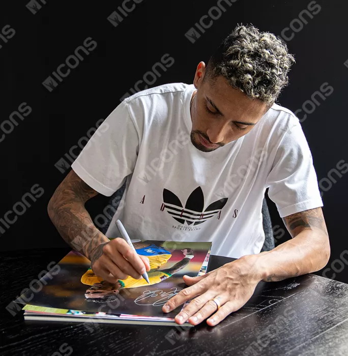 Raphinha Signed Brazil Photo In Premium Photo Frame: Goal Vs Paraguay