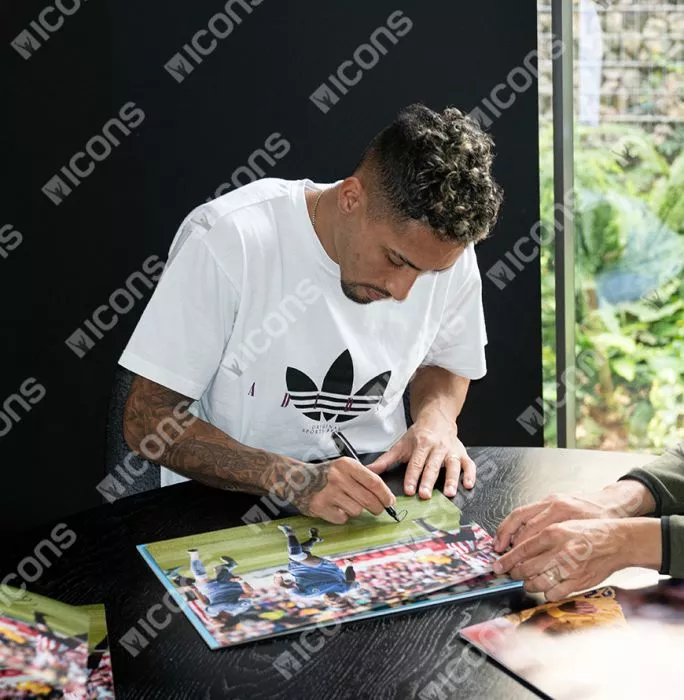 Raphinha Signed Leeds United Photo In Black Wooden Frame: Goal Vs Brentford