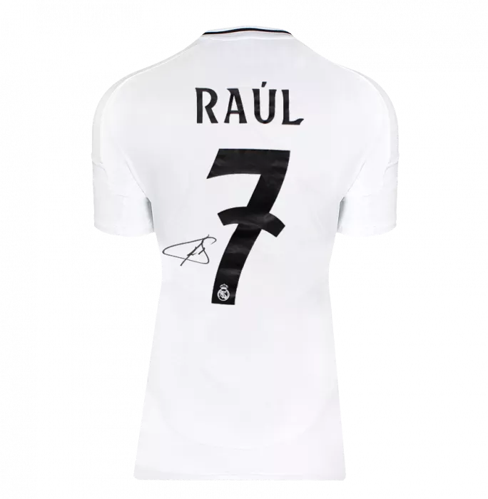 Raul Back Signed Real Madrid 2024-25 Home Shirt In Classic Frame