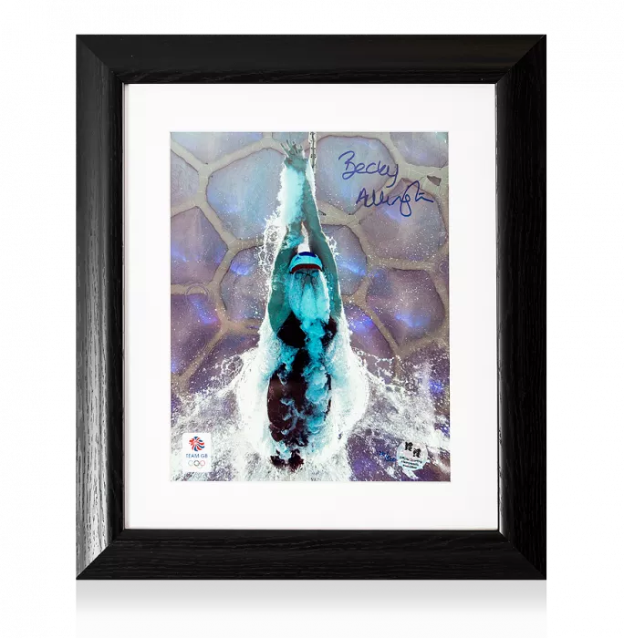 Rebecca Adlington Signed And Framed Limited Edition Team GB Photo: Underwater Start