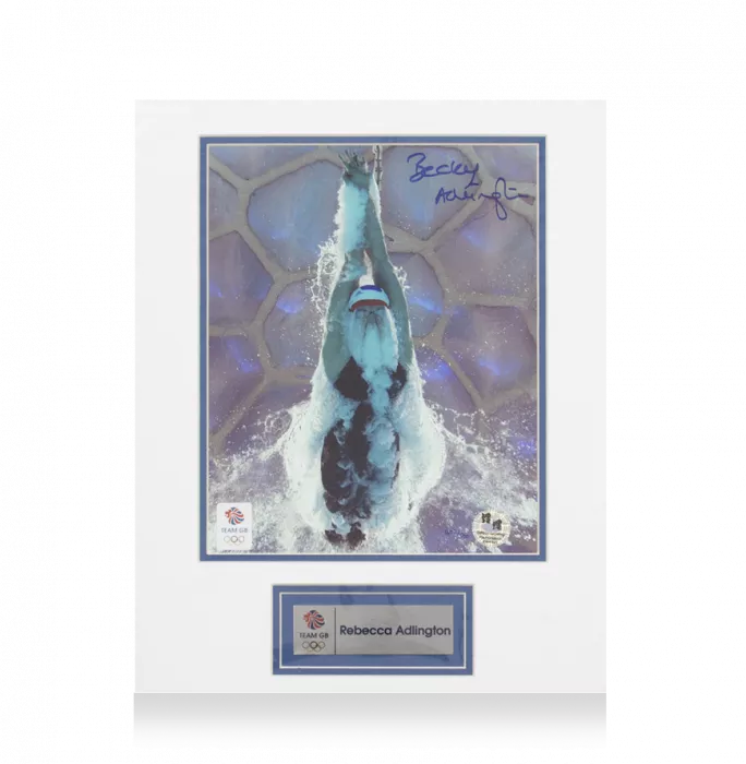 Rebecca Adlington Signed and Mounted Team GB Photo: Olympic Legend