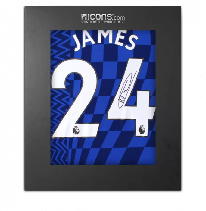 Reece James Back Signed Chelsea 2021-22 Home Shirt In Deluxe Packaging