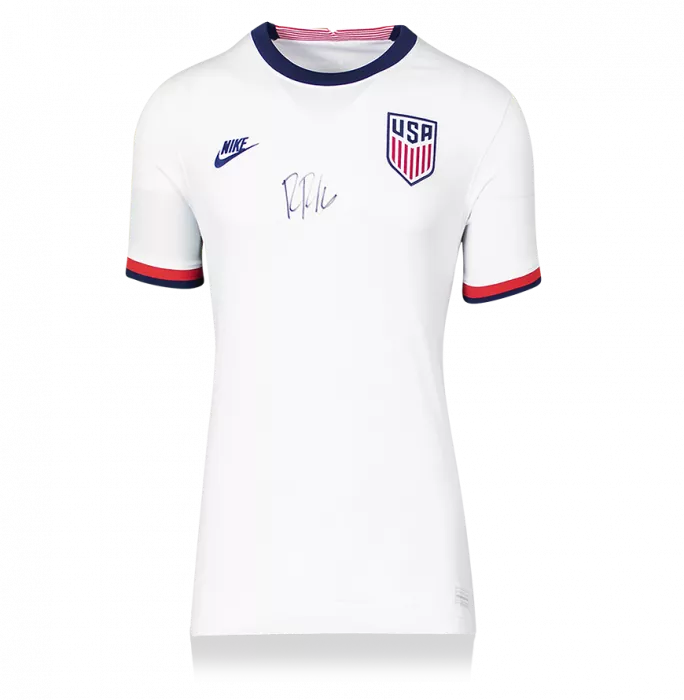 Ricardo Pepi Front Signed USMNT 2020-21 Home Shirt In Hero Frame: Option 1