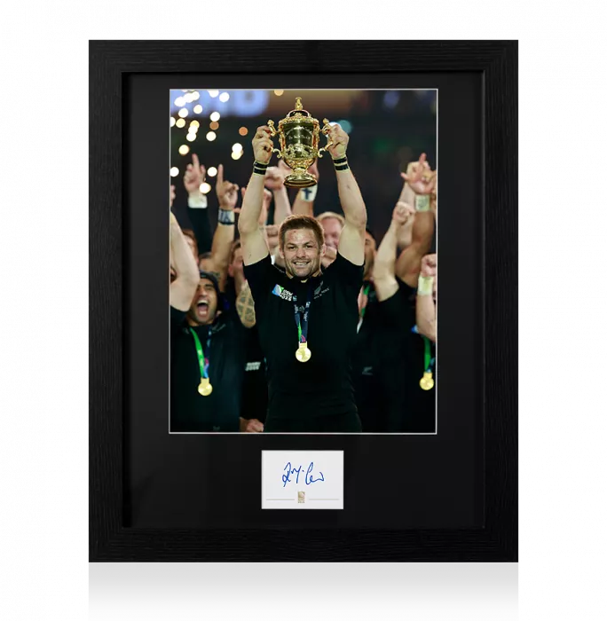 Richie McCaw Signed Rugby World Cup 2015 Card And New Zealand Photo Frame
