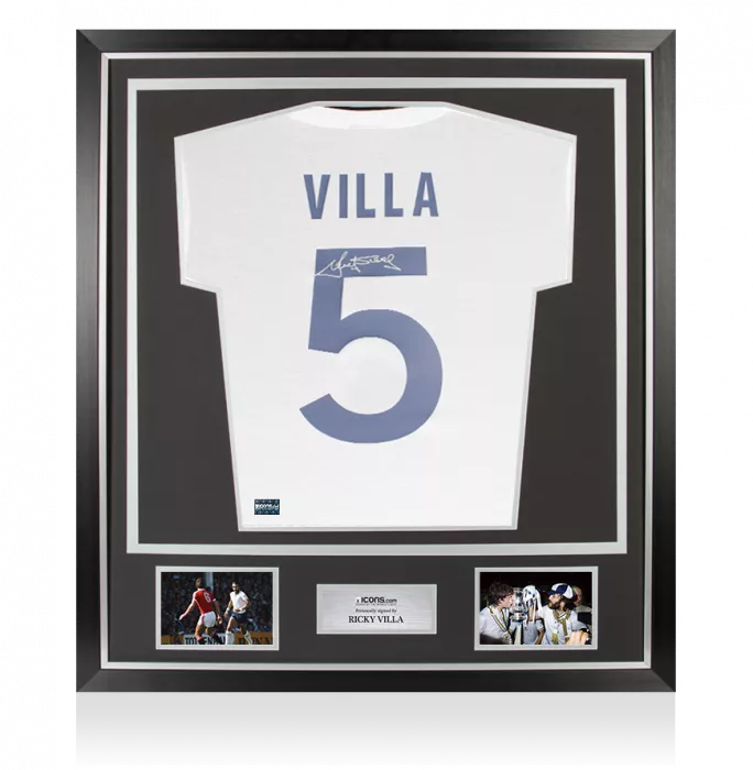 Ricky Villa Back Signed Tottenham Hotspur 1978 Home Shirt In Classic Frame