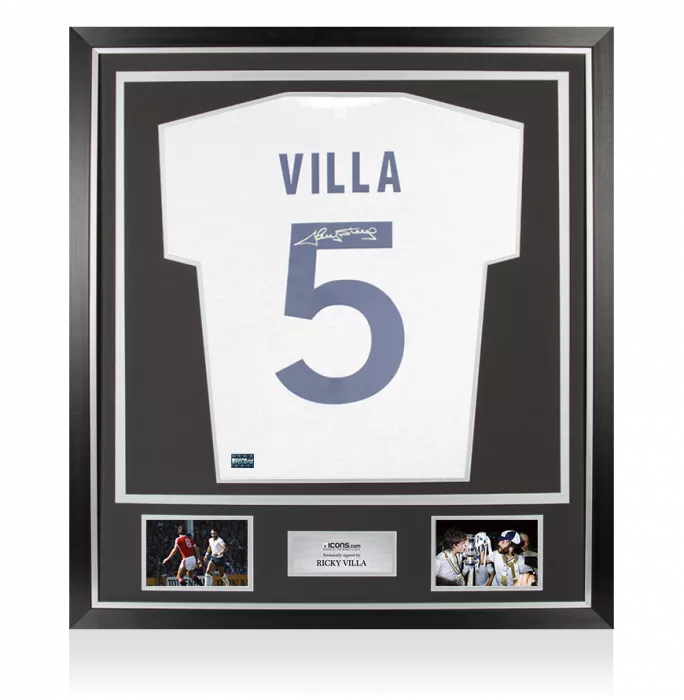 Ricky Villa Back Signed Tottenham Hotspur 1981 Home Shirt In Classic Frame