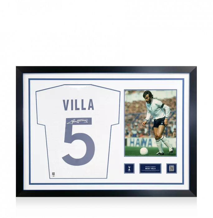 Ricky Villa Official Tottenham Hotspur Signed And Framed 1981 Home Shirt