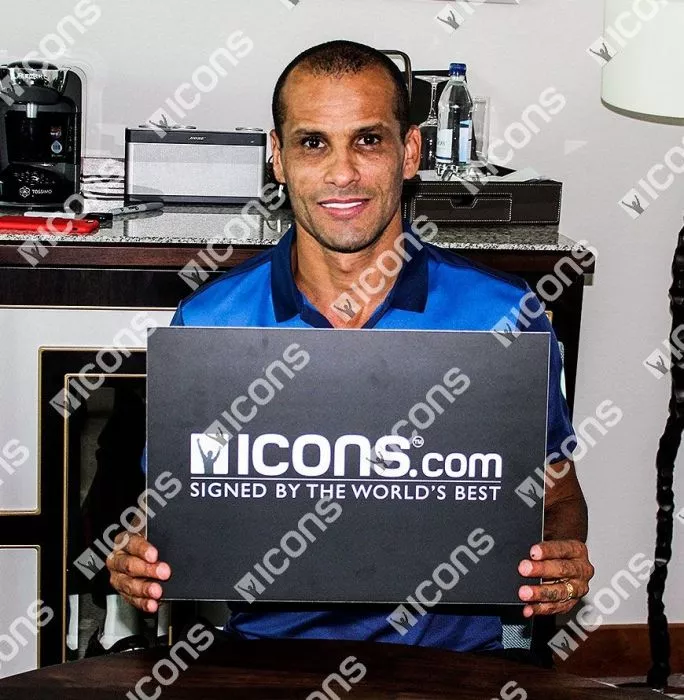 Rivaldo Back Signed Modern Brazil Home Shirt With Fan Style Numbers