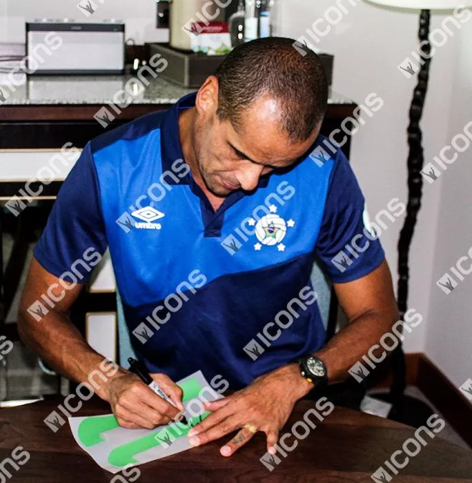 Rivaldo Back Signed Retro Brazil Shirt With Fan Style Numbers In Classic Frame