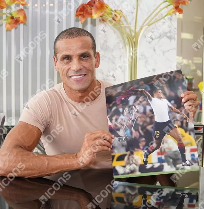 Rivaldo Brazil & Rivaldo FC Barcelona Signed Photos In Dual Photo Frame