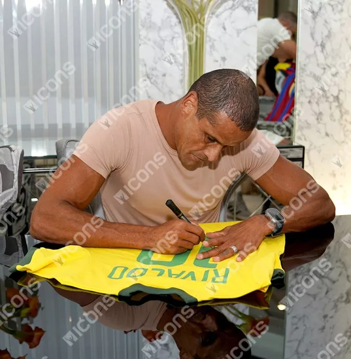 Rivaldo & Cafu Signed Brazil Shirts In Classic Dual Frame