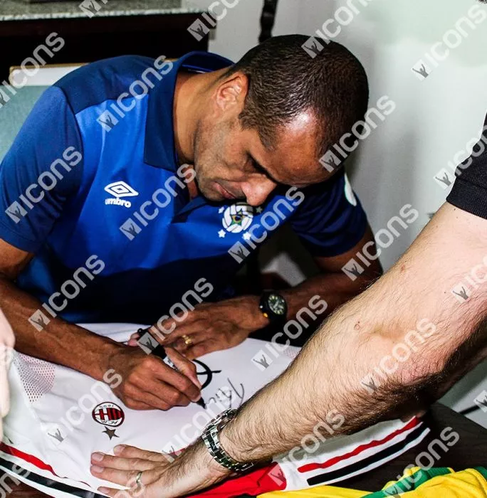 Rivaldo Front Signed AC Milan 2002-04 Away Shirt In Hero Frame: Option 1