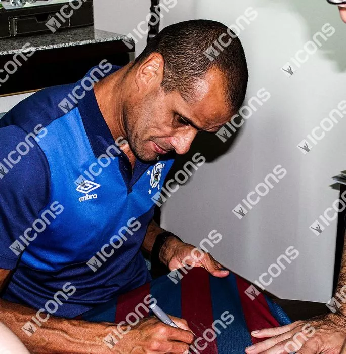 Rivaldo Front Signed FC Barcelona 2005-06 Home Shirt In Classic Frame
