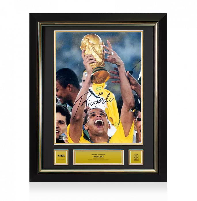 Rivaldo Official 2002 FIFA World Cup™ Signed and Framed Brazil Photo: 2002 Winner