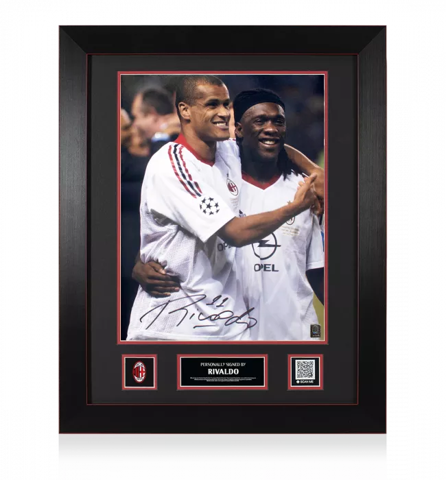 Rivaldo Official AC Milan Signed and Framed Photo: 2003 UEFA Champions League Winner