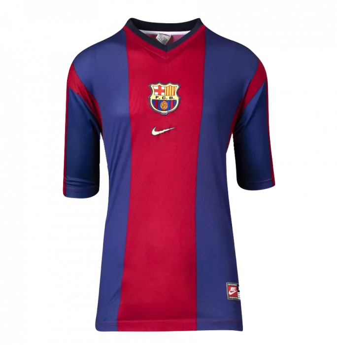 Rivaldo Official Ballon D'Or™ Back Signed And Hero Framed FC Barcelona 1998-99 Home Shirt