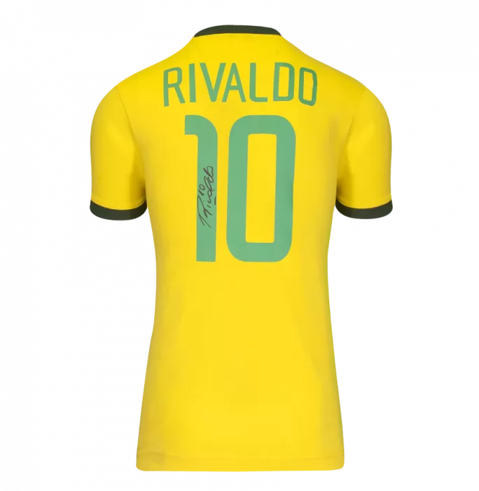 Rivaldo & Romario Signed Brazil Shirts In Classic Dual Frame