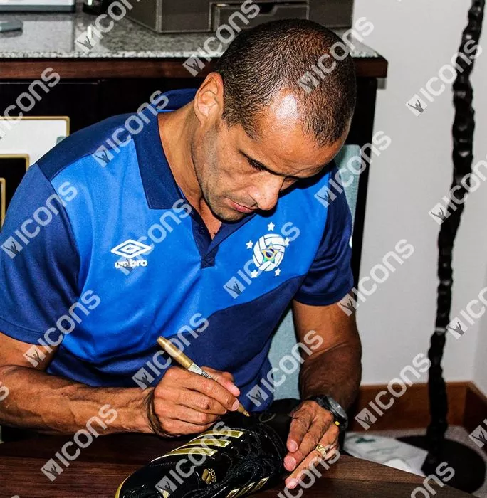 Rivaldo Signed Black And Gold Adidas Gloro Boot