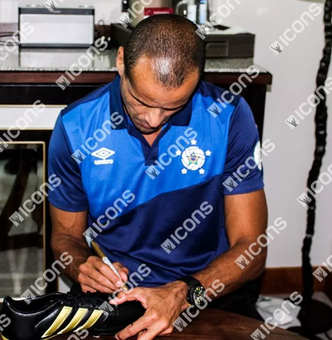 Rivaldo Signed Black And Gold Adidas Gloro Boot