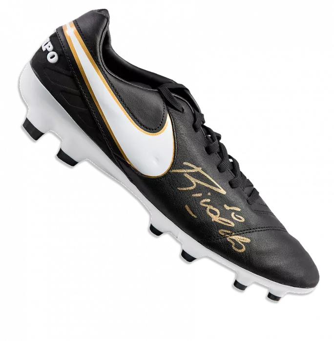 Rivaldo Signed Black and Gold Nike Tiempo Boot