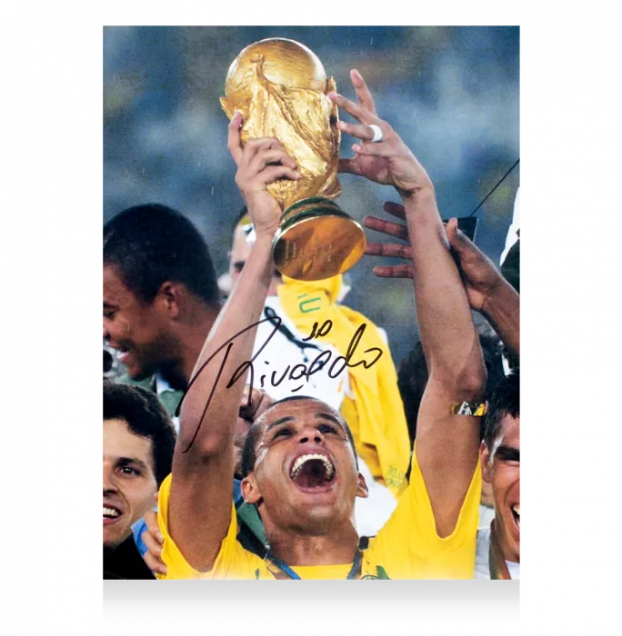 Rivaldo Signed Brazil Photo In Premium Photo Frame: 2002 FIFA World Cup Winner