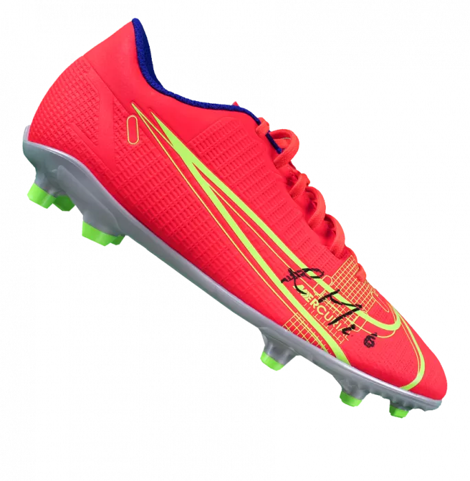 Riyad Mahrez Signed Red Nike Mercurial Boot In Deluxe Packaging