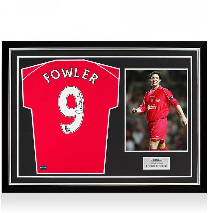 Robbie Fowler Back Signed Retro Liverpool Home Shirt In Hero Frame: Option 1