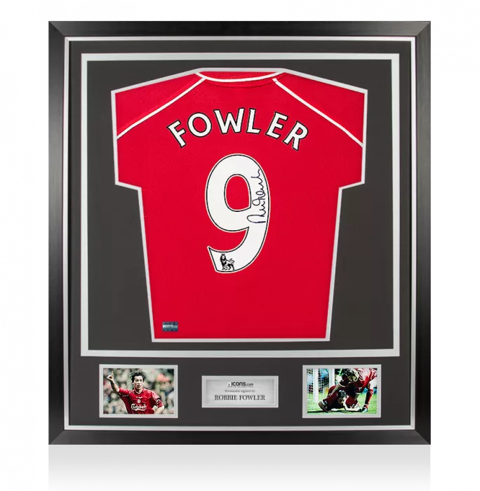 Robbie Fowler Back Signed Retro Liverpool Home Shirt In Classic Frame