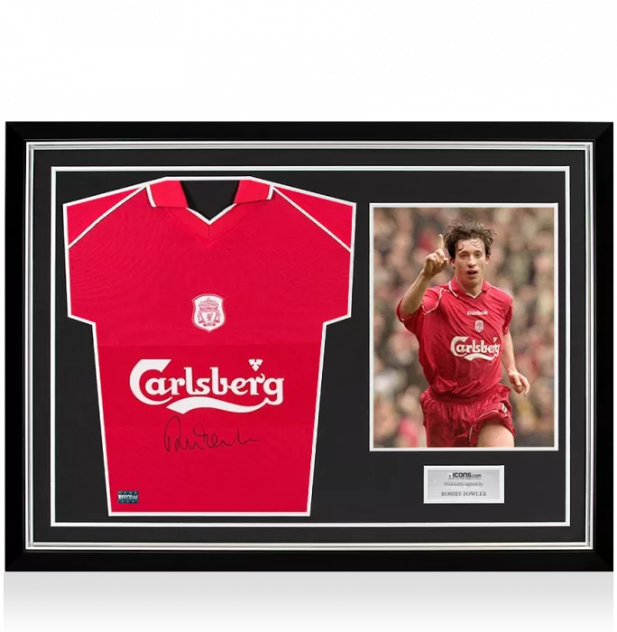 Robbie Fowler Front Signed Liverpool 2000-01 Home Shirt In Hero Frame: Option 1