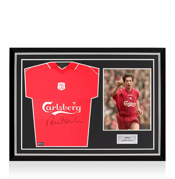 Robbie Fowler Front Signed Liverpool FC 2000 Home Shirt In Hero Frame: Option 1