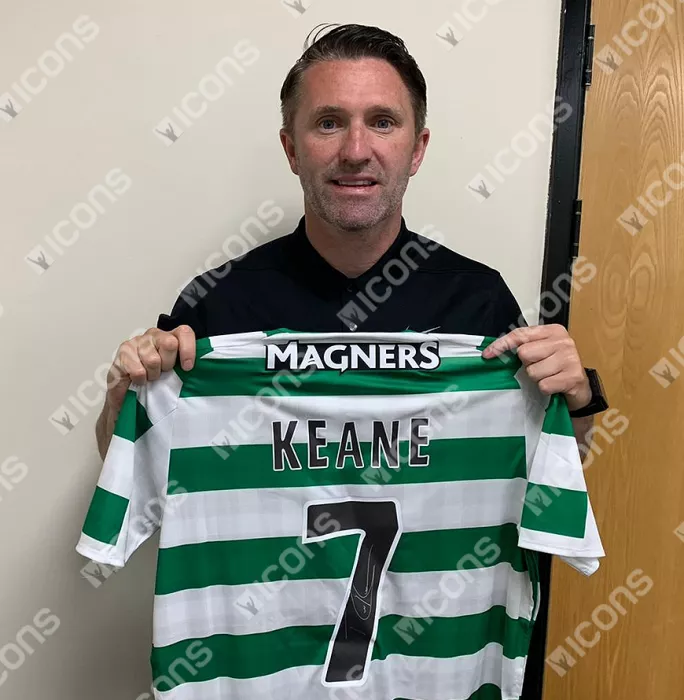 Robbie Keane Back Signed Celtic 2018-19 Home Shirt In Classic Frame