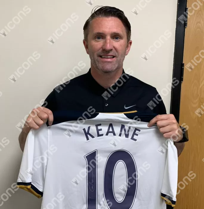 Robbie Keane Back Signed Tottenham Hotspur 2016-17 Home Shirt Home Shirt In Hero Frame: Option 1