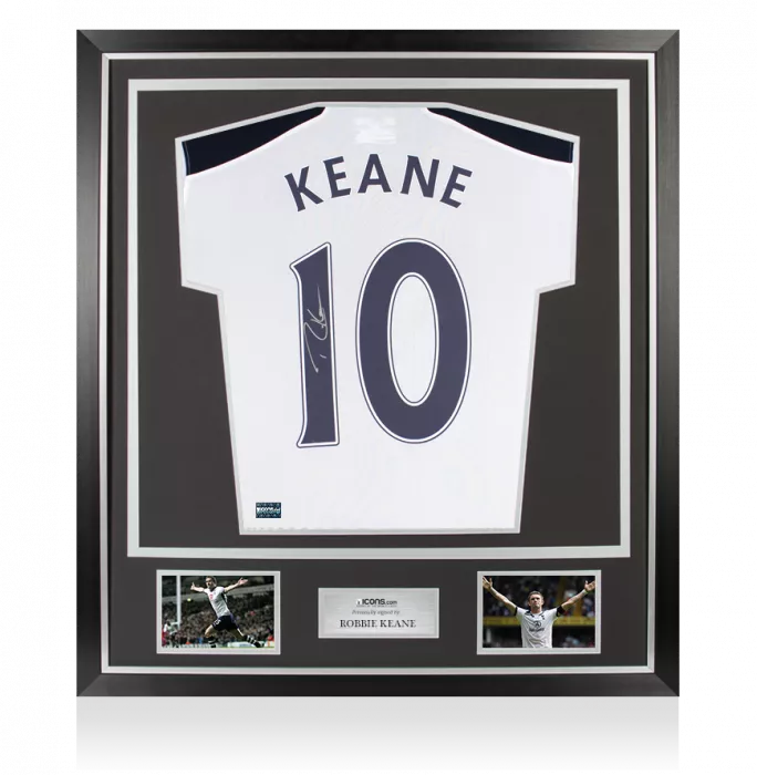 Robbie Keane Back Signed Tottenham Hotspur 2016-17 Home Shirt In Classic Frame