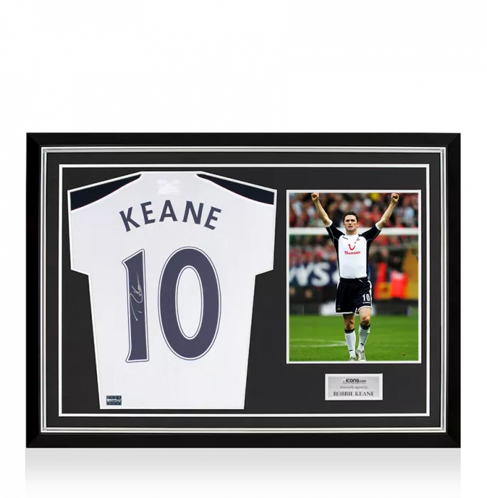 Robbie Keane Back Signed Tottenham Hotspur 2016-17 Home Shirt Home Shirt In Hero Frame: Option 1
