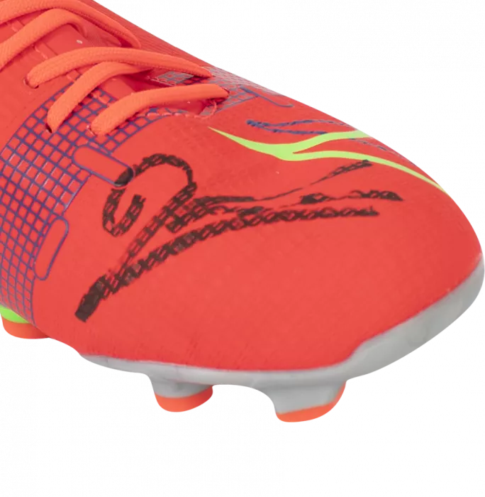 Robert Lewandowski Official UEFA Europa League Signed Red Nike Mercurial Boot In Acrylic Case