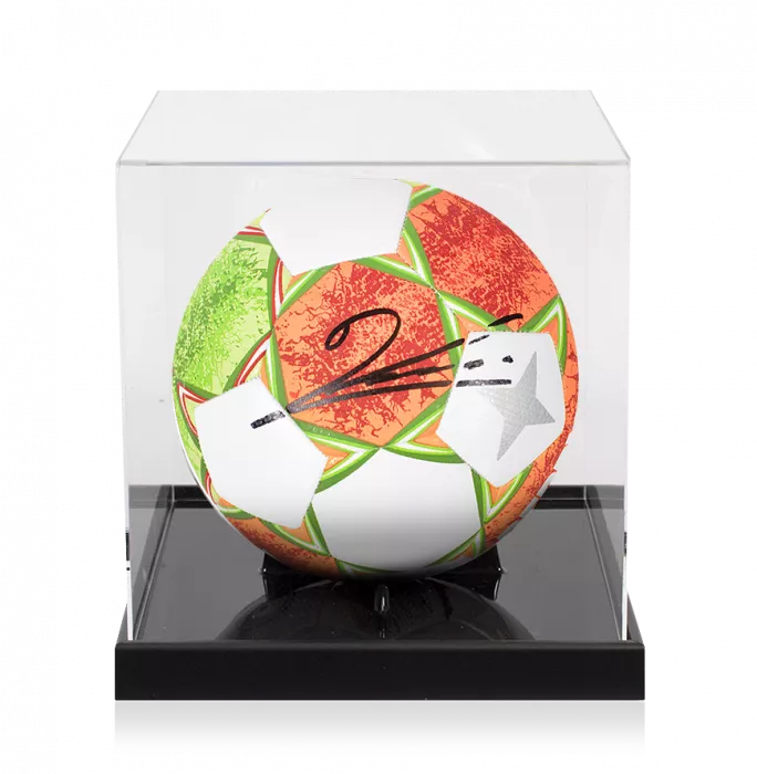 Robert Lewandowski Signed Derbystar Bundesliga Football In Acrylic Case